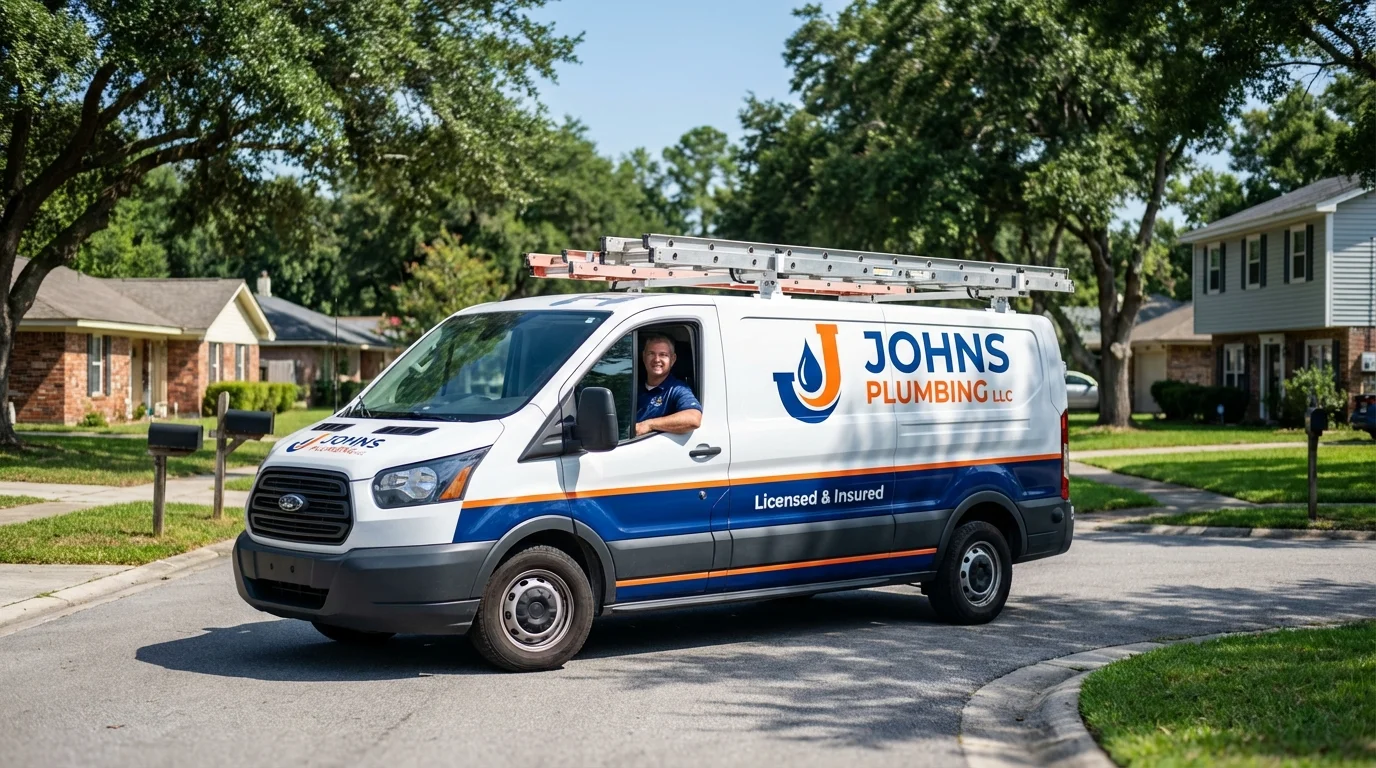 Johns Plumbing LLC service van in Pauls Valley, OK