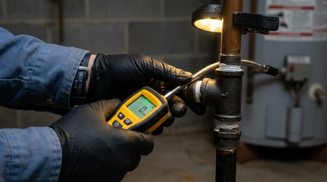 Gas leak detection with electronic sniffer by Johns Plumbing LLC in Pauls Valley