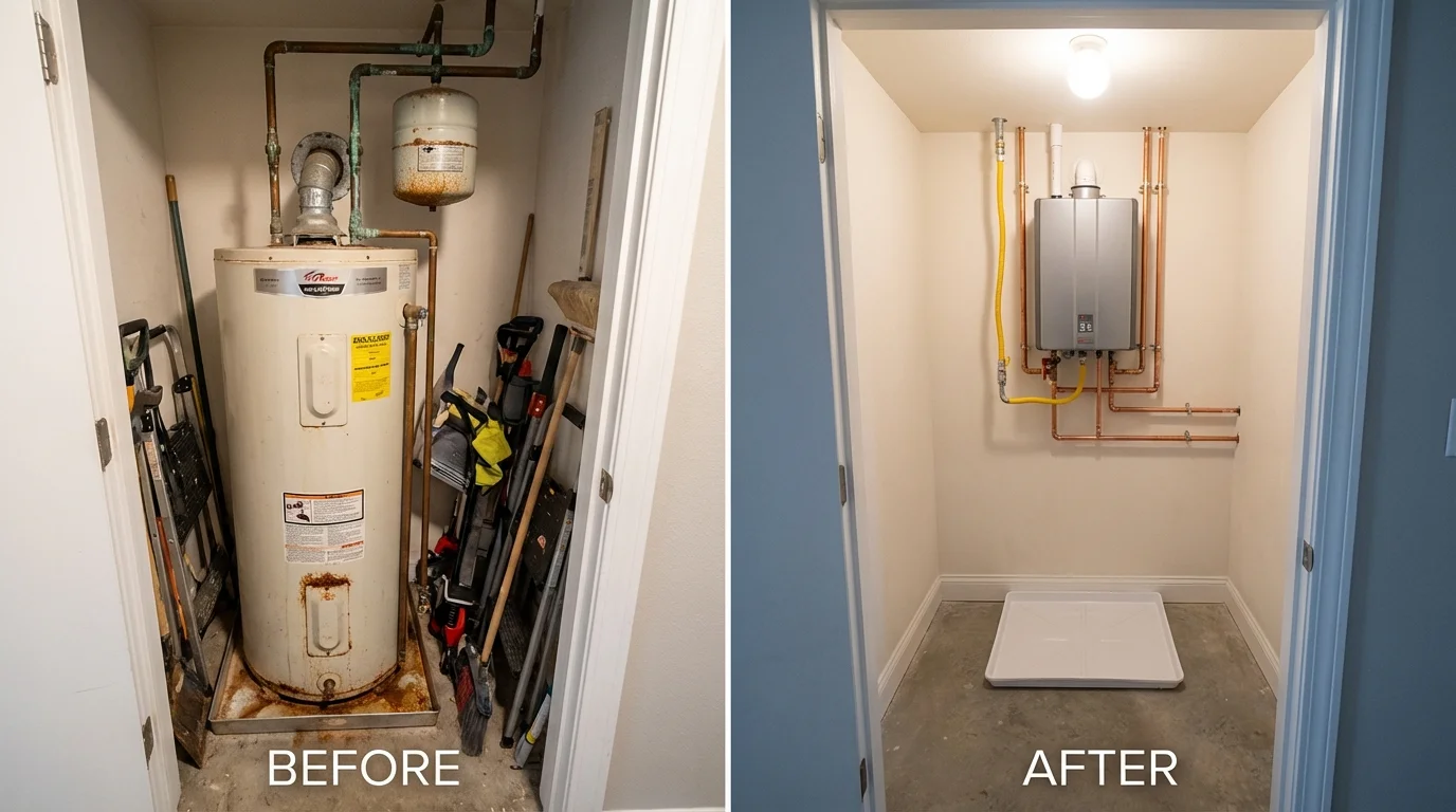 Tank water heater versus wall-mounted tankless unit comparison for Pauls Valley, OK homeowners